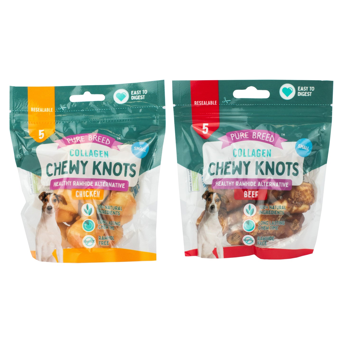 Pure Breed Collagen Knots Small 5pk (60g)