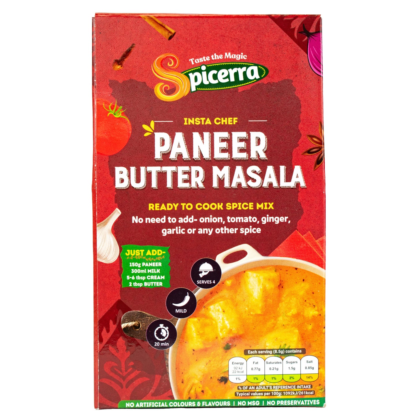 Spicerra Insta Chef Paneer Butter Masala 35g Ready to Cook Spice Mix