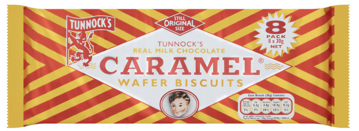 Tunnock’s caramel wafer biscuit
