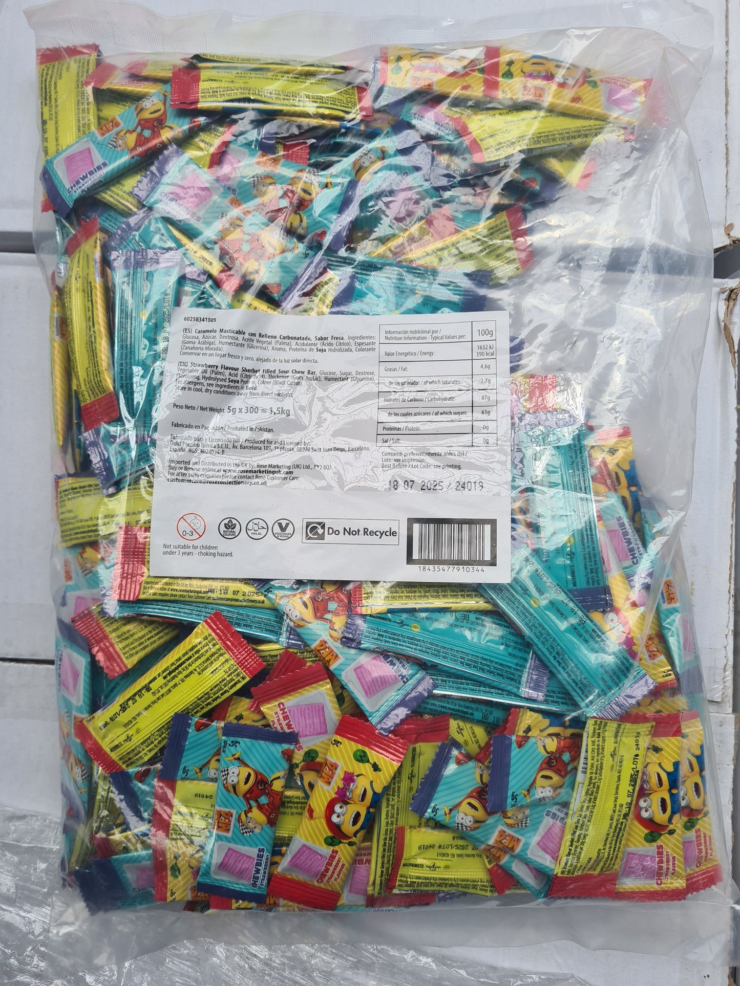 Sonic chewbies 1.5kg unit price £2.50