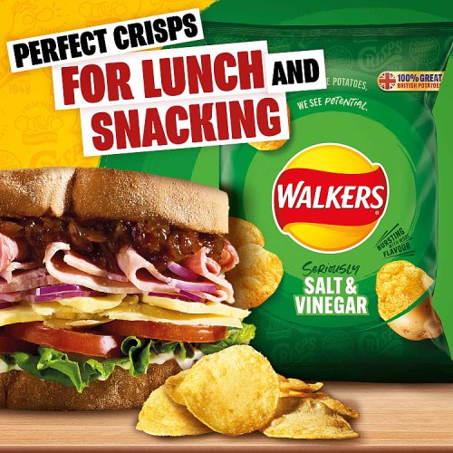 Walkers Salt & Vinegar Crisps 6 x 25g