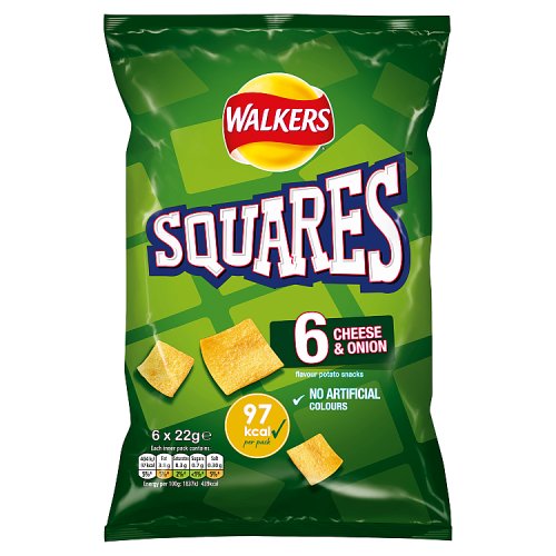 Squares Cheese & Onion Snacks 6 x 22g