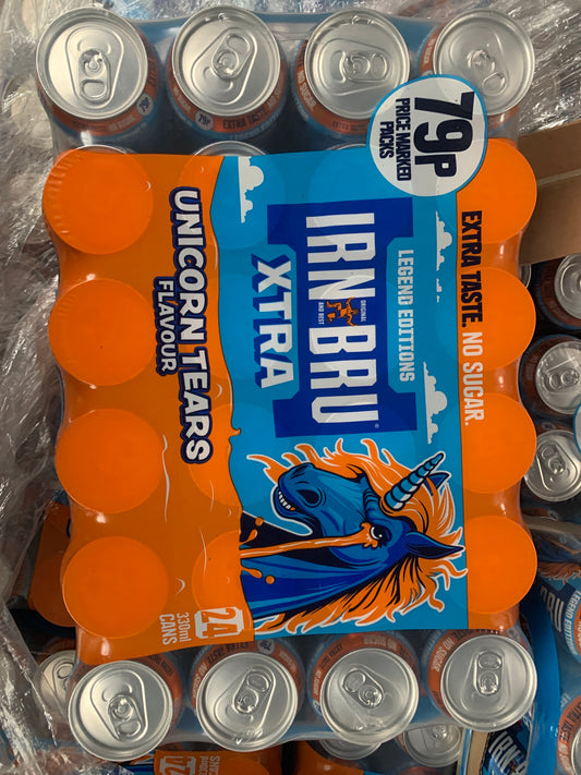 IRN BRU XTRA Unicorn Tears 330ml x 24 pack