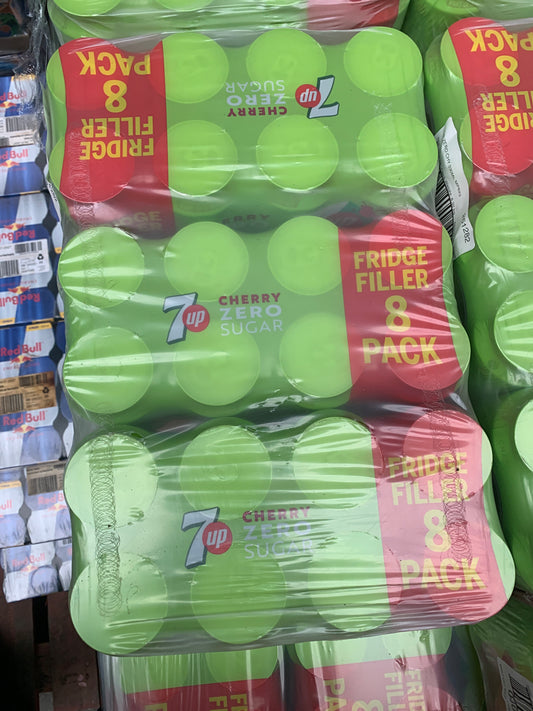 7up Cherry Zero Sugar 330ml 8 pack
