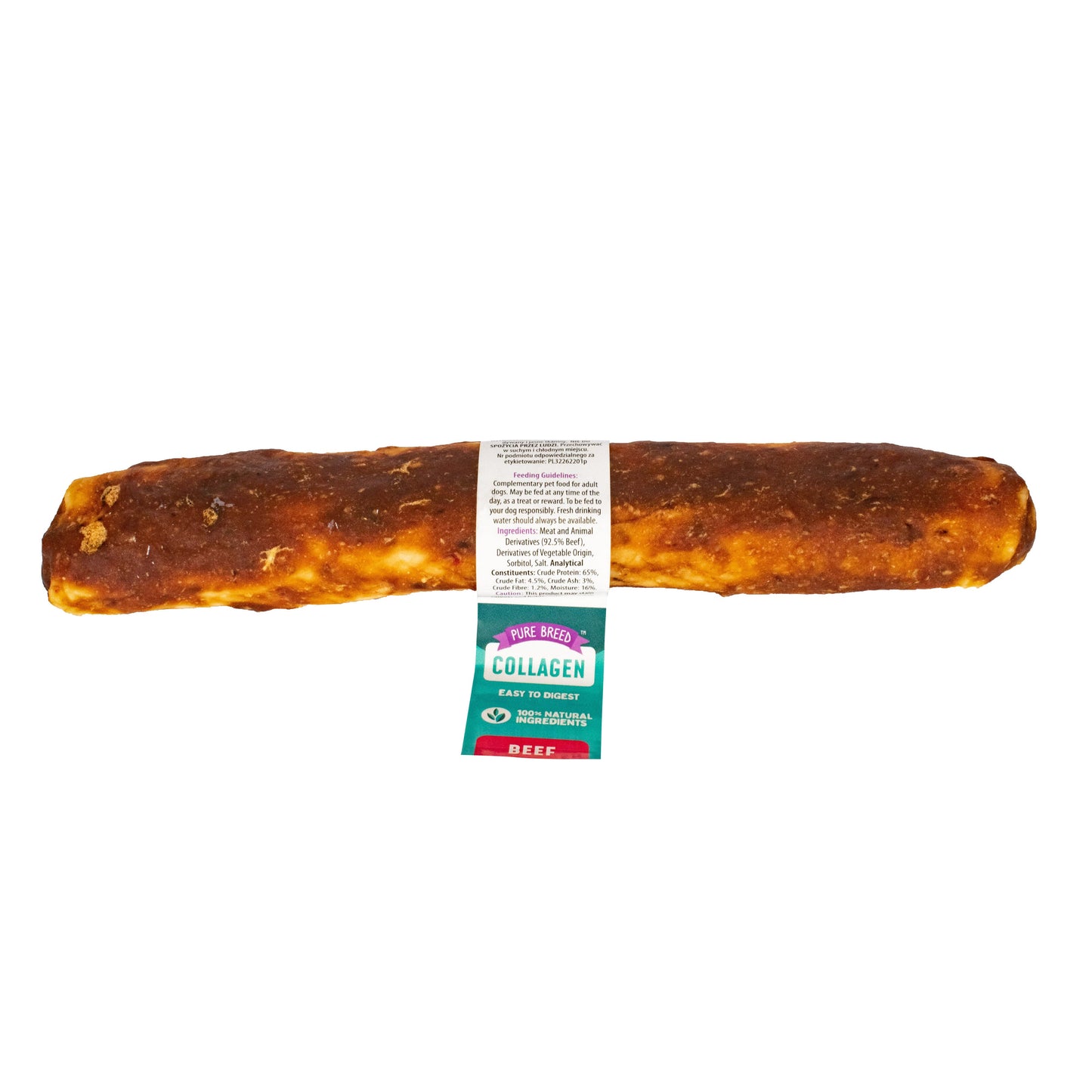 Pure Breed Collagen Roll Large Beef 1pk (120g)