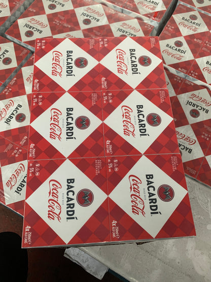 Bacardi mixed with Coco Cola 6x4x25cl