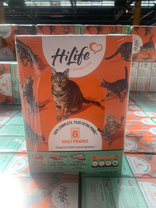 HiLife Seafood Flakes in Jelly Selection Adults (8x70g) 560g box