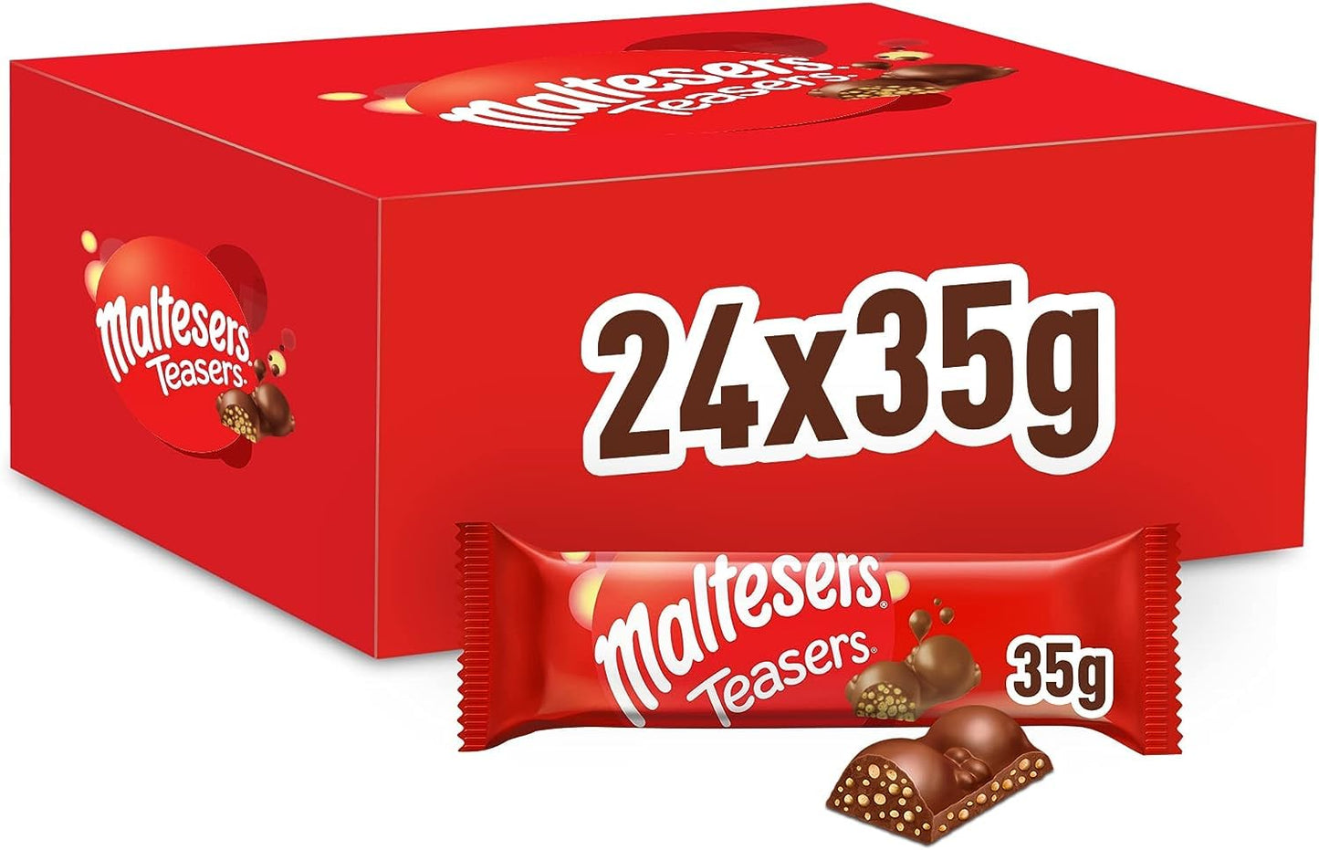 Maltesers Teasers Chocolate Bar Bulk Box, 24 x 35g Standard Size