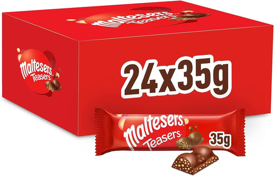 Maltesers Teasers Chocolate Bar Bulk Box, 24 x 35g Standard Size