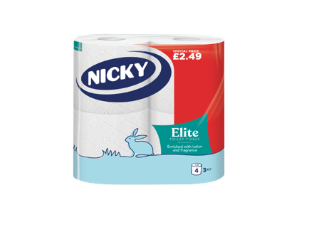 Nicky Elite Toilet Tissue 3 Ply 4 Rolls