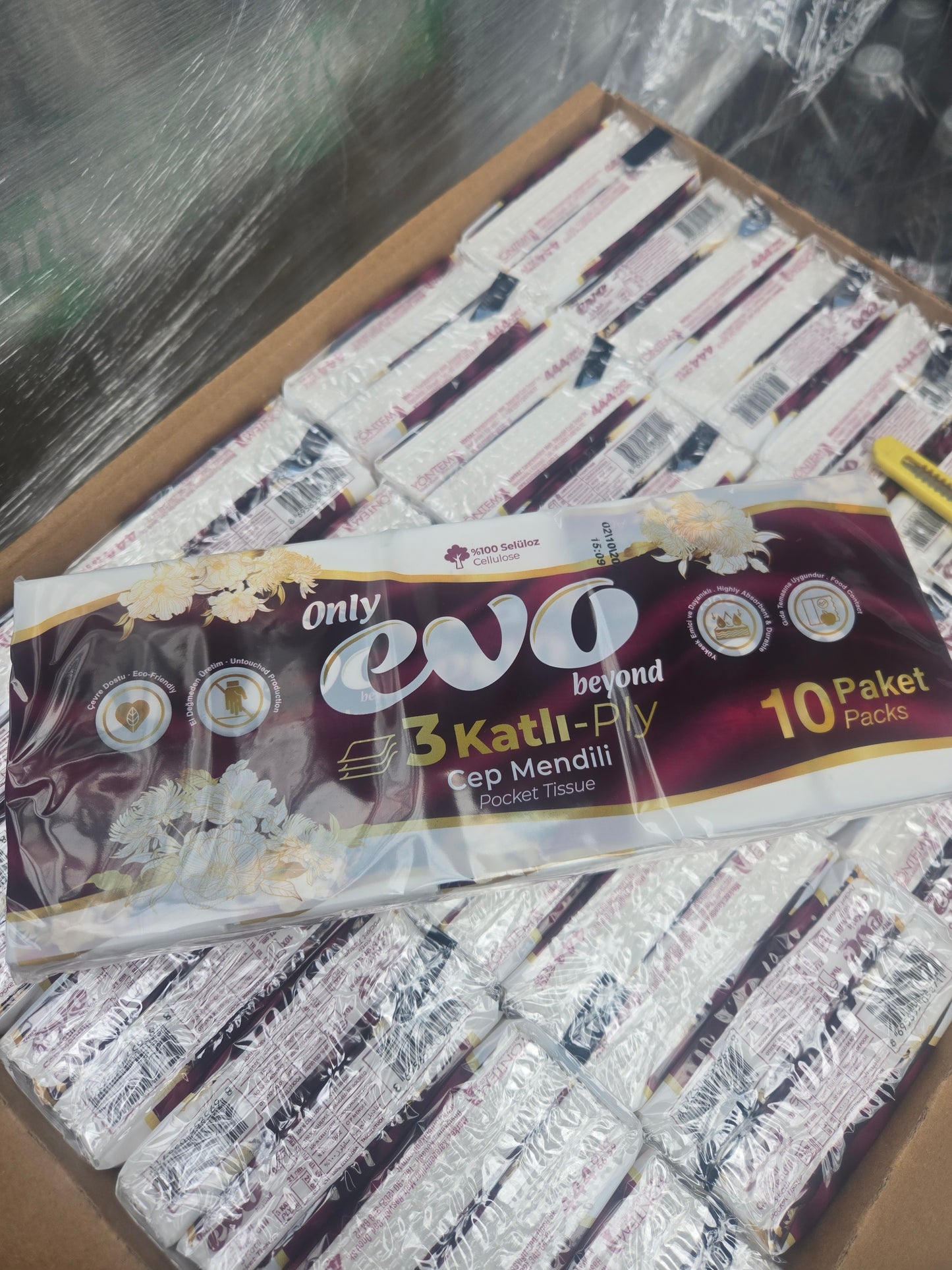 Evo 10x10pk 3ply hand tissues