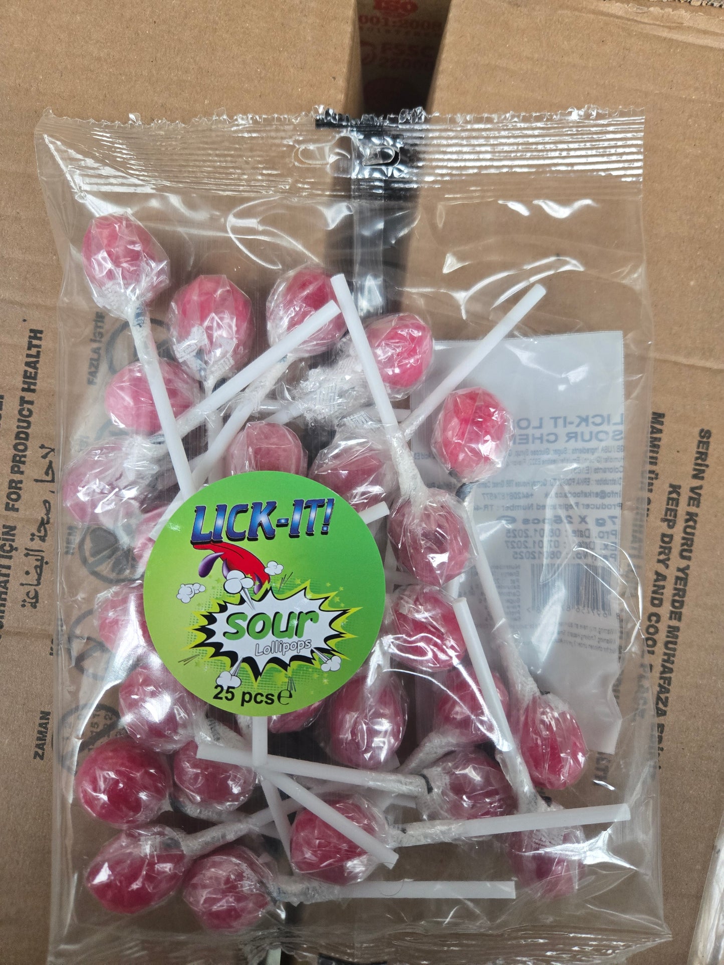 Lick it lollies 25pk raspberry
