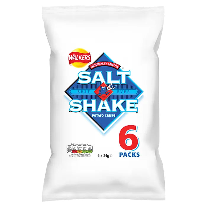 Walkers Salt & Shake Multipack Crisps 6x24g