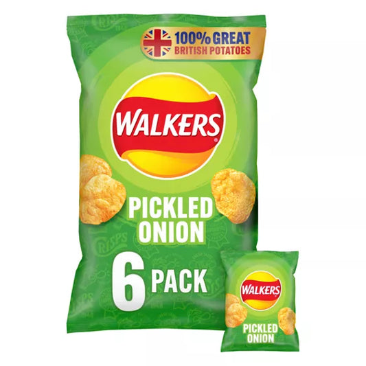 Walkers Pickled Onion Multipack Crisps 6x25g